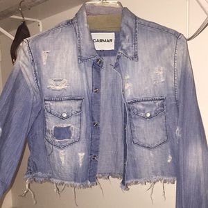 CARMAR LF cropped chambray shirt jacket